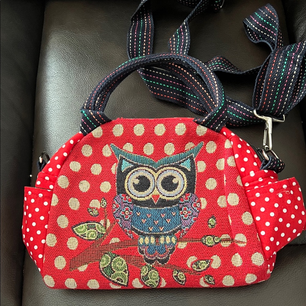 Red Owl Patterned Women's Bag
